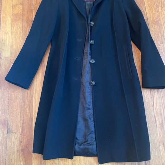 ColeHaan black midlength winter dress-work coat size 2- Cashmere- wool blend - Picture 3 of 7